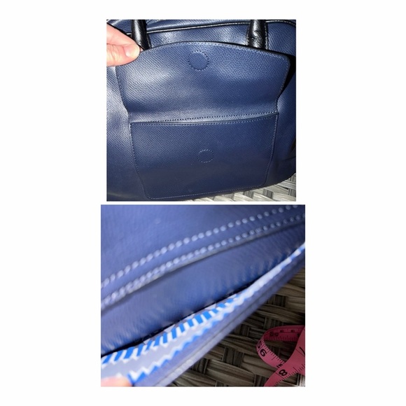 Vera Bradley Leather Satchel Crossbody – Navy & Black - Picture 8 of 16